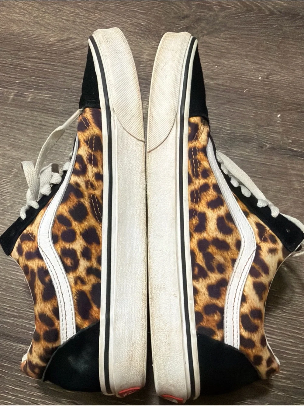 VANS Old Skool Low Top Leopard/Cheetah Lace Up Suede Slip on Shoes size 10